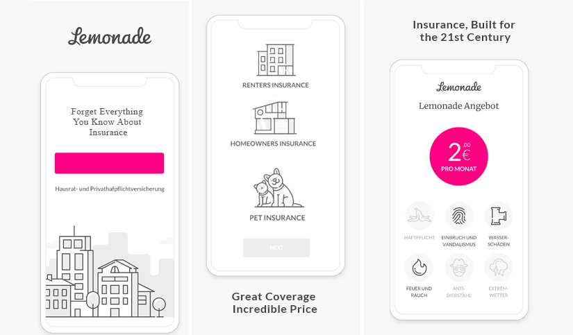 Lemonade homeowner and renter app
